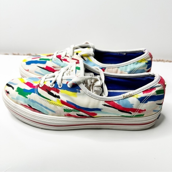 Kate Spade x Keds Multicolor Brushstrokes Sneakers Size 8.5 - Picture 2 of 5